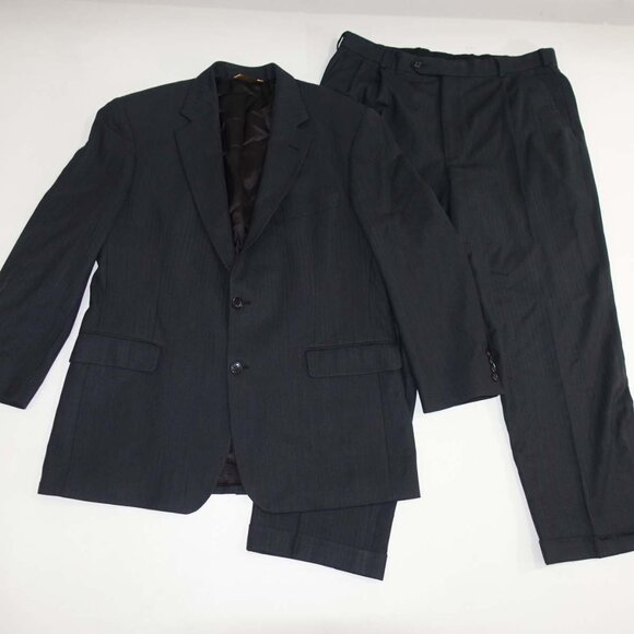Brooks Brothers Men's Herringbone Stretch 2 Button Suit Size 43 Regular 36 x 29